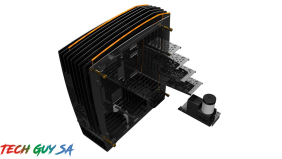In-Win H-Frame 2.0 Open-Air Chassis – Black/Amber LED Light - Image 5