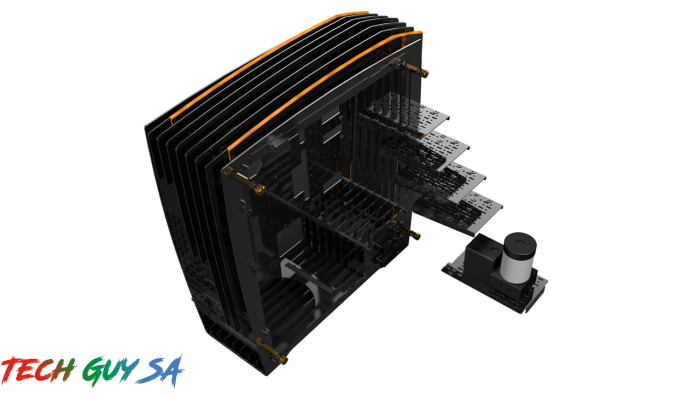 In-Win H-Frame 2.0 Open-Air Chassis – Black/Amber LED Light - Image 5