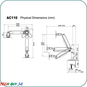 Aavara AC110 Free Style Monitor Stand 2 Pivot (Clamp) - Image 3