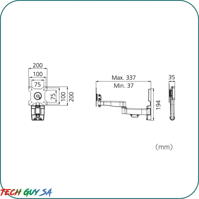 Aavara AE211 Full Motion Wall Support - Ultra Slim - Image 3