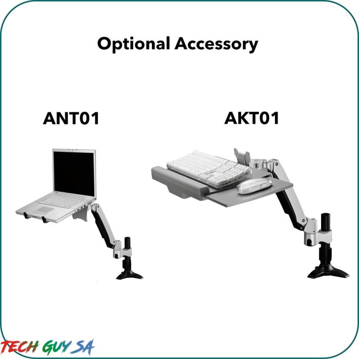 AavaraAW742 Free Style Dual Monitor Stand 3 Pivot (On-Wall Base) - Image 2