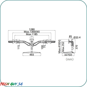 Aavara DS300 Triple LED/LCD Monitor stand - Image 3