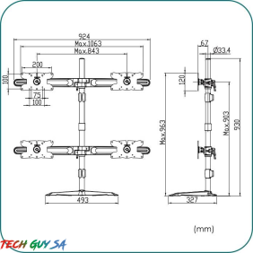 Aavara DS410 Quad LED/LCD Monitor stand - Image 3