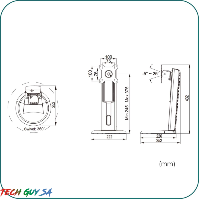 Aavara HA741L Single LED/LCD Monitor stand for 15~24 inch display - Image 5