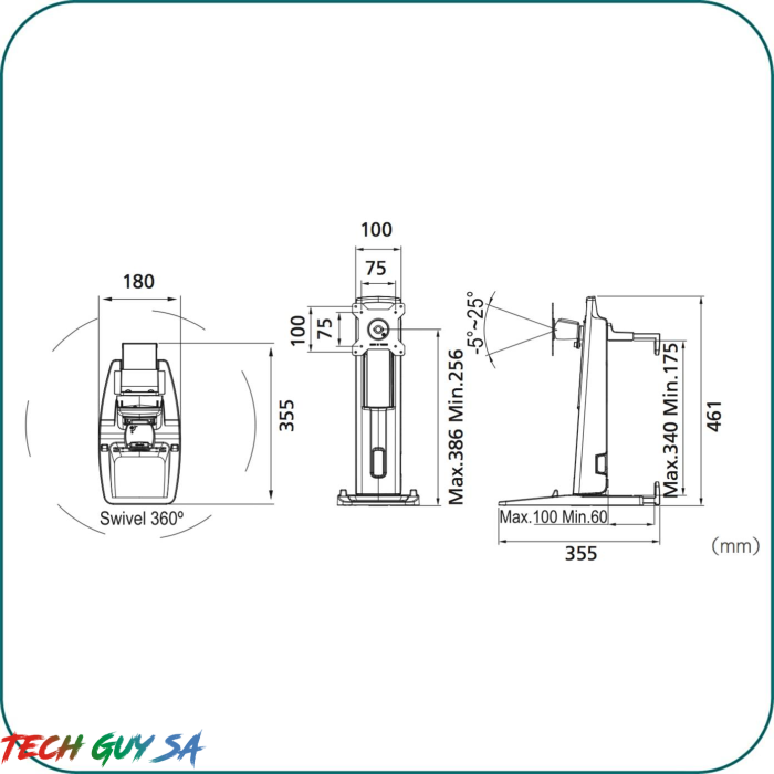 Aavara HS740L Single LED/LCD Monitor stand with PC/CPU Holder for 15~24 inch display designed for AIO - Image 3