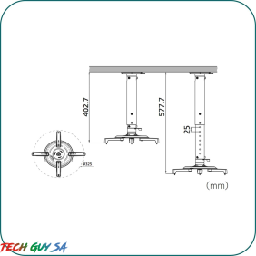 Aavara PL320 Projector Mount - Ceiling Type - Image 2