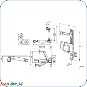 Aavara W8812 Workstation Column Combo System – Single arm - Image 5