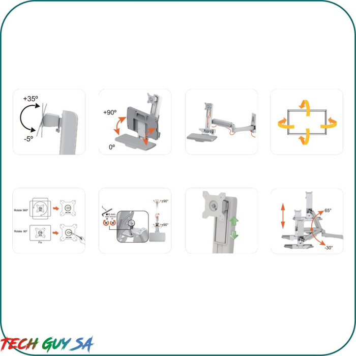 Aavara WS742 Free Style Workstation Combo System – Dual Monitor Clamp System - Image 2