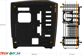 In-Win H-Frame 2.0 Open-Air Chassis – Black/Amber LED Light - Image 10