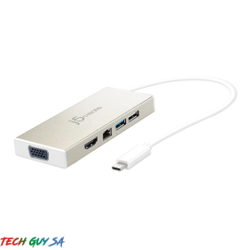 J5Create JCD376 USB-C™ 3.1 Fully functional Mini Dock-VGA/ HDMI™/ Ethernet/ USB™3.1 HUB/ PD2.0
