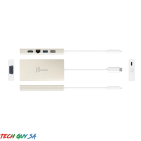 J5Create JCD376 USB-C™ 3.1 Fully functional Mini Dock-VGA/ HDMI™/ Ethernet/ USB™3.1 HUB/ PD2.0 - Image 9
