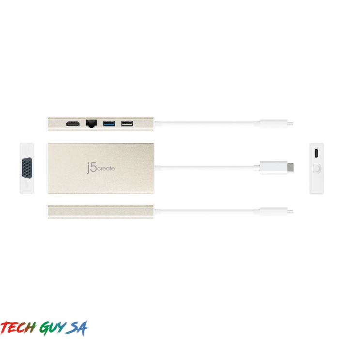 J5Create JCD376 USB-C™ 3.1 Fully functional Mini Dock-VGA/ HDMI™/ Ethernet/ USB™3.1 HUB/ PD2.0 - Image 9