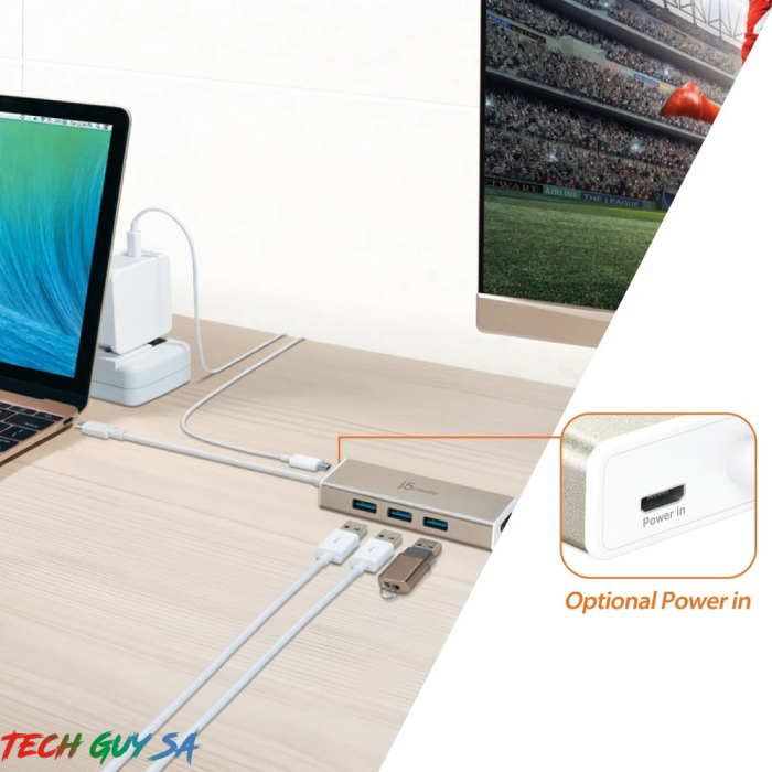 J5Create JCH347 USB 3.1 Type-C 3-Port HUB with SD/Micro SD Card Reader - Image 4