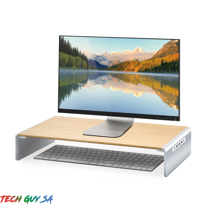 J5Create JCT425 Wood Monitor Stand with Docking Station - Image 3