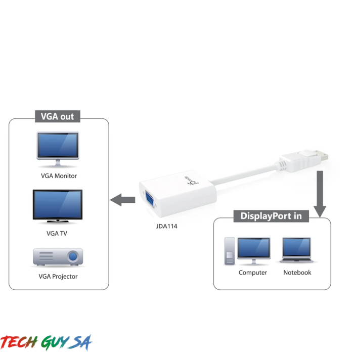 J5Create JDA114 DisplayPort™ to VGA Adapter - Image 4