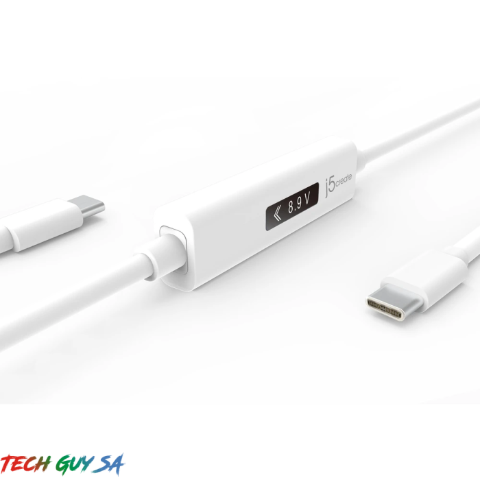 J5Create JUCP14 USB-C™ 2.0 to USB-C™ Cable With OLED Dynamic Power Meter - Image 3