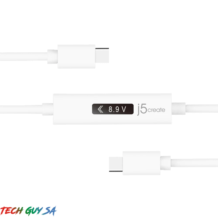 J5Create JUCP14 USB-C™ 2.0 to USB-C™ Cable With OLED Dynamic Power Meter - Image 4