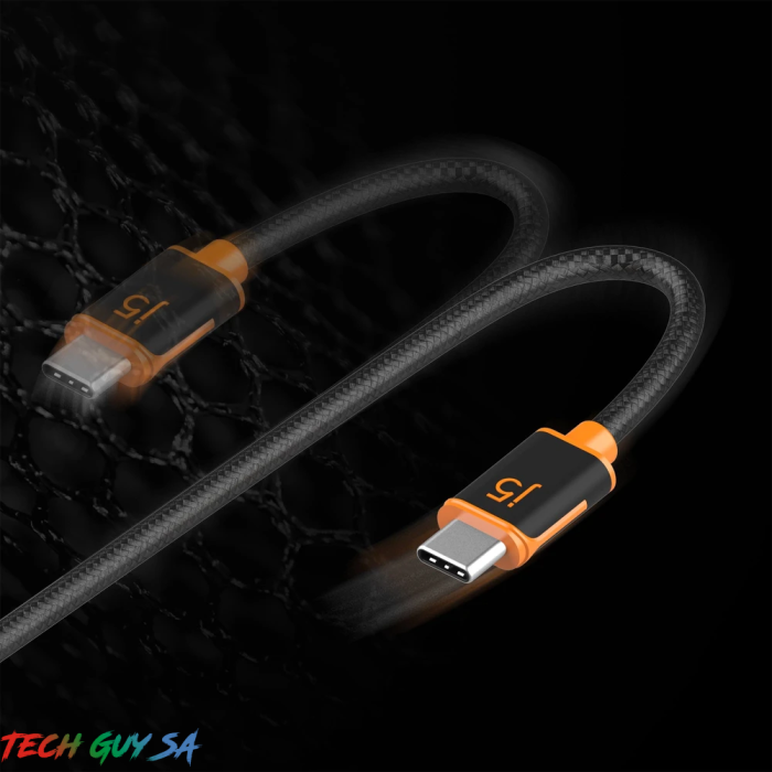 J5Create JUCX24 USB-C™ to USB-C™ Sync & Charge Cable with Double-Braided Nylon Cover for High Durability - Image 6