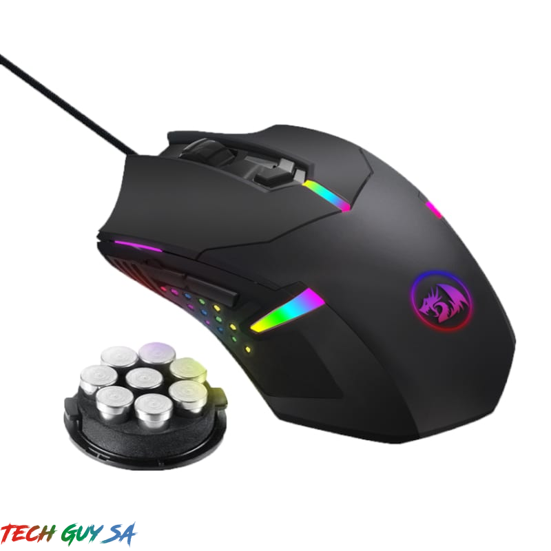 RD-M601-RGB_wr_01 Redragon CENTROPHORUS 7200DPI RGB Gaming Mouse - Black - Image 1