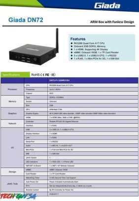 Giada DN72 Android RK3288 Quad Core A17 1.6Ghz - Image 2