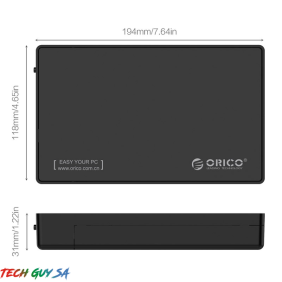 Orico 2.5|3.5 USB-C External HDD Enclosure - Black - End of Life - Image 5