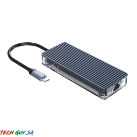 Orico 6 Port 3 x USB3.0|1 x HDMI|1 x RJ45|1 x Type-C Transparent Hub - Grey - Image 3