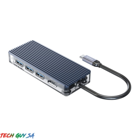 Orico 6 Port 3 x USB3.0|1 x HDMI|1 x TF|1 x SD Transparent Hub - Grey