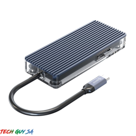 Orico 6 Port 3 x USB3.0|1 x HDMI|1 x TF|1 x SD Transparent Hub - Grey - Image 2
