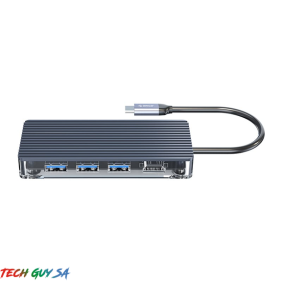 Orico 6 Port 3 x USB3.0|1 x HDMI|1 x TF|1 x SD Transparent Hub - Grey - Image 4