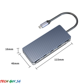 Orico 6 Port 3 x USB3.0|1 x HDMI|1 x TF|1 x SD Transparent Hub - Grey - Image 5