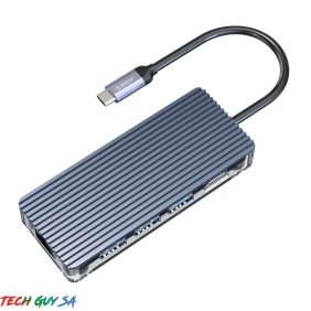 Orico 8 Port 3 x USB3.0|1 x RJ45|1 x HDMI|1 x Type-C(PD 20V)|1 x TF/SD Transparent Hub - Grey - Image 2