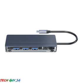 Orico 8 Port 3 x USB3.0|1 x RJ45|1 x HDMI|1 x Type-C(PD 20V)|1 x TF/SD Transparent Hub - Grey - Image 3