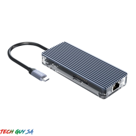 Orico 8 Port 3 x USB3.0|1 x RJ45|1 x HDMI|1 x Type-C(PD 20V)|1 x TF/SD Transparent Hub - Grey - Image 4