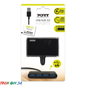 Port USB3.0 to 4 x USB3.0 5Gbps 4 Port Hub - Black