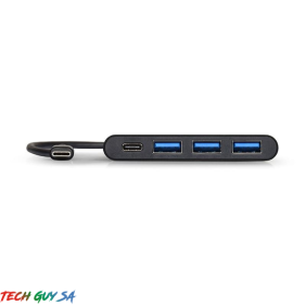 Port USB Type-C to 3 x USB3.0 and 1 x Type-C PD 30cm 4 Port Hub - Black - Image 3