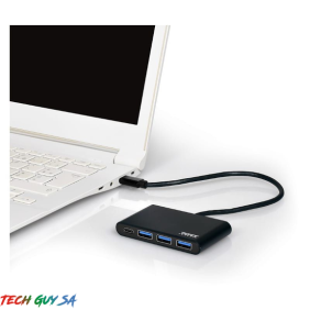 Port USB Type-C to 3 x USB3.0 and 1 x Type-C PD 30cm 4 Port Hub - Black - Image 4