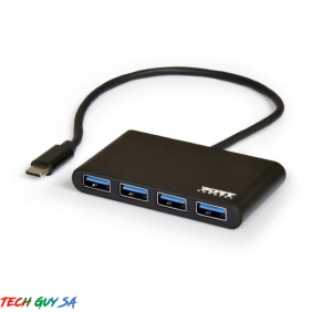 Port USB Type-C to 4 x USB3.0 5Gbps 30cm 4 Port Hub - Blac - Image 2