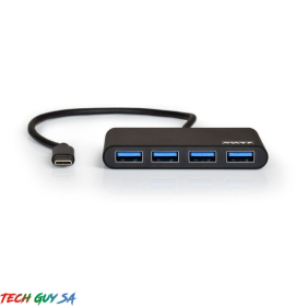 Port USB Type-C to 4 x USB3.0 5Gbps 30cm 4 Port Hub - Blac - Image 3