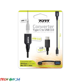 Port USB Type-C to USB3.0 5Gbps 15cm Adapter - Black