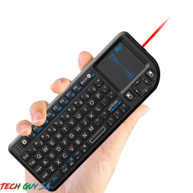 Rii Wireless QWERTY Backlit Touchpad Laser Bluetooth Pointer Keyboard - Black  - End of Life