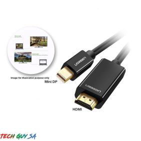 UGREEN 1.5M MINI DISPLAYPORT MALE TO HDMI MALE 4K@30HZ CABLE BLACK - Image 4