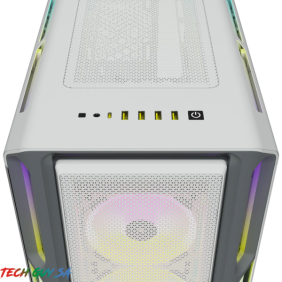 Corsair iCUE 5000T RGB Tempered Glass Mid-Tower ATX PC Case – White - Image 2