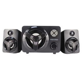 MICROLAB U210 2.1CH 11WATT SUBWOOFER USB POWERED LED SPEAKER WITH BLUETOOH + FM + TF + USB - BLACK - Image 4