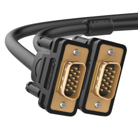 UGREEN VGA MALE TO VGA MALE 1080P 1M CABLE WITH GOLD-PLATED CONNECTORS - BLACK