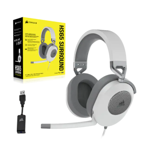Corsair HS65 SURROUND Wired Gaming Headset - White for PC/Mobile/Console - Image 5