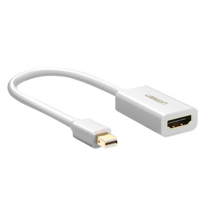 UGREEN MINI DISPLAYPORT MALE TO HDMI FEMALE 1080P ADAPTER - WHITE