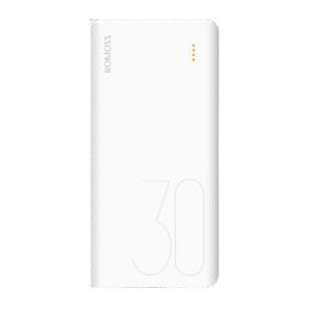 Romoss Pulse 30 30000mAh Input: Type-C|Micro USB|Lightning (8pin)|Output: 1 x USB 5V 2.1A|1 x USB 5V 1A Power Bank - White