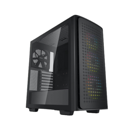 DEEPCOOL CK560 E-ATX MID-TOWER WITH 3X 120MM ARGB FRONT FANS + 1X 140MM REAR FAN & FULL-SIZED TEMPERED GLASS PANEL – BLACK