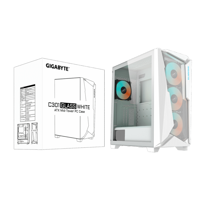 GIGABYTE C301 GLASS - Type C - White - Image 8