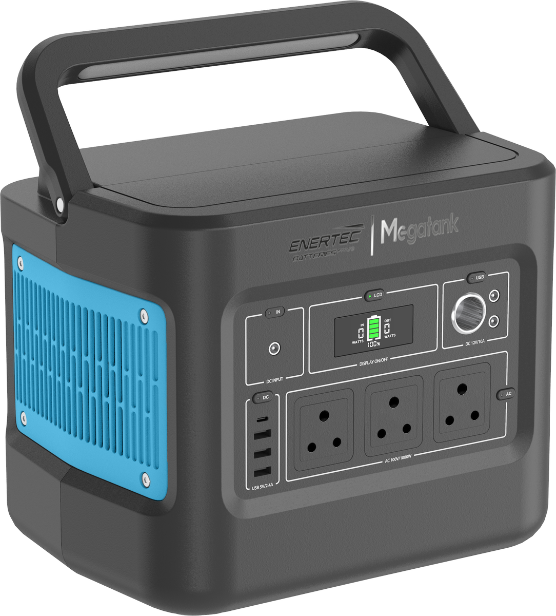 Enertec Megatank GP Portable Power Station 1000W/ 896Wh LifePO4 - Tech Guy  SA